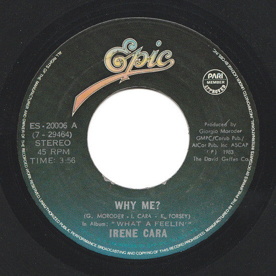 Irene Cara- Why Me? 7"