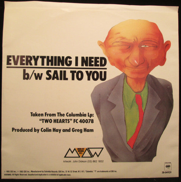 Men At Work-  Everything I Need 7"