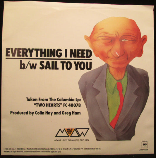 Men At Work-  Everything I Need 7"