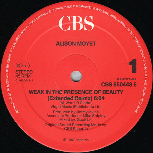 Alison Moyet- Weak In the Presence of Beauty (Extended Remix) 12"
