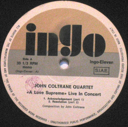 John Coltrane Quartet - A Love Supreme Live In Concert